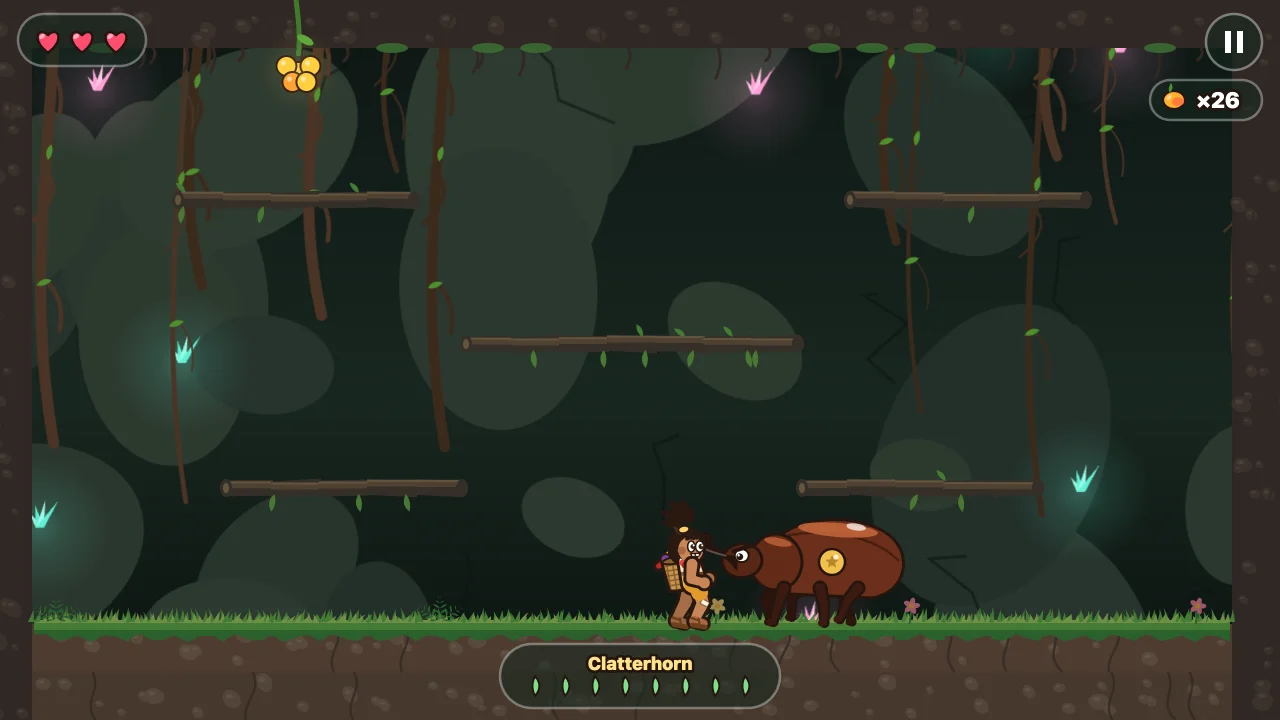 Tavo faces Clatterhorn the giant beetle in Heartwood Hall